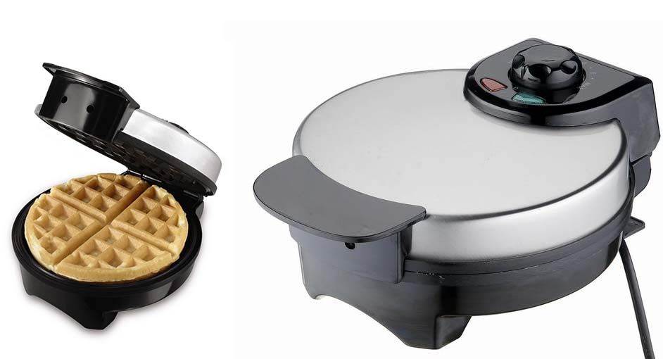 Belgian Waffle Maker with Adjustable Temperature Control, Non-Stick Plates and Cool Touch Handle, Makes 8" Waffles, Stainless Steel